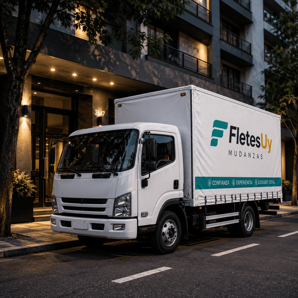 Camión de FletesUY con la carga acomodada